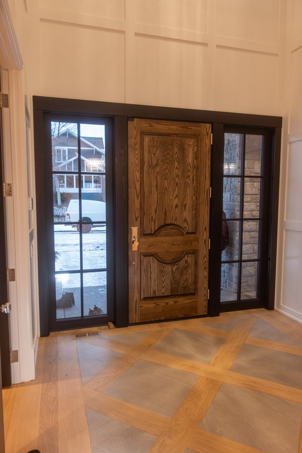 Ash Exterior Door with Custom Carving