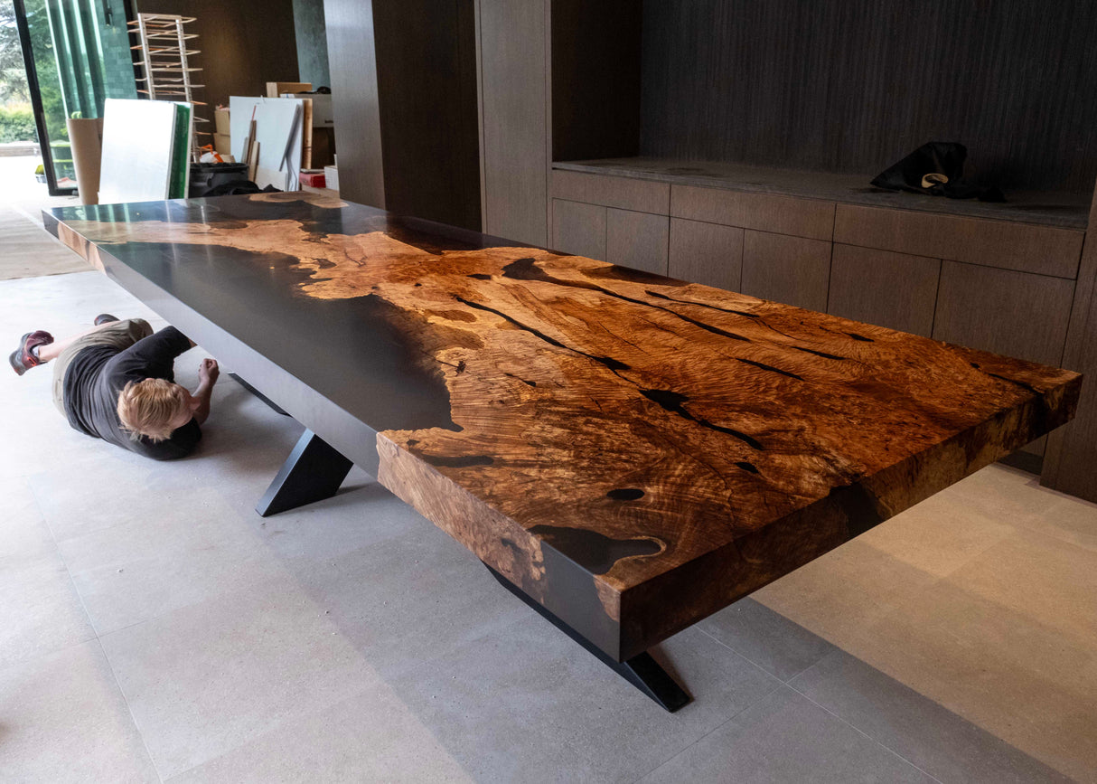 4" Thick Maple Burl Dining Table