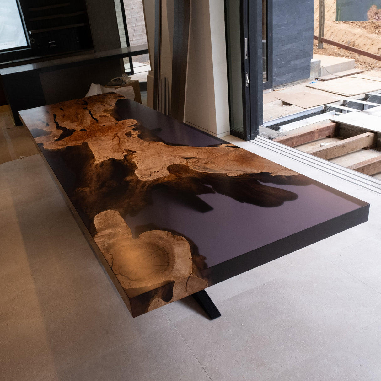4" Thick Maple Burl Dining Table