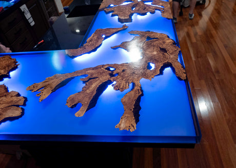 Olive Wood Burl and Resin Bar Top