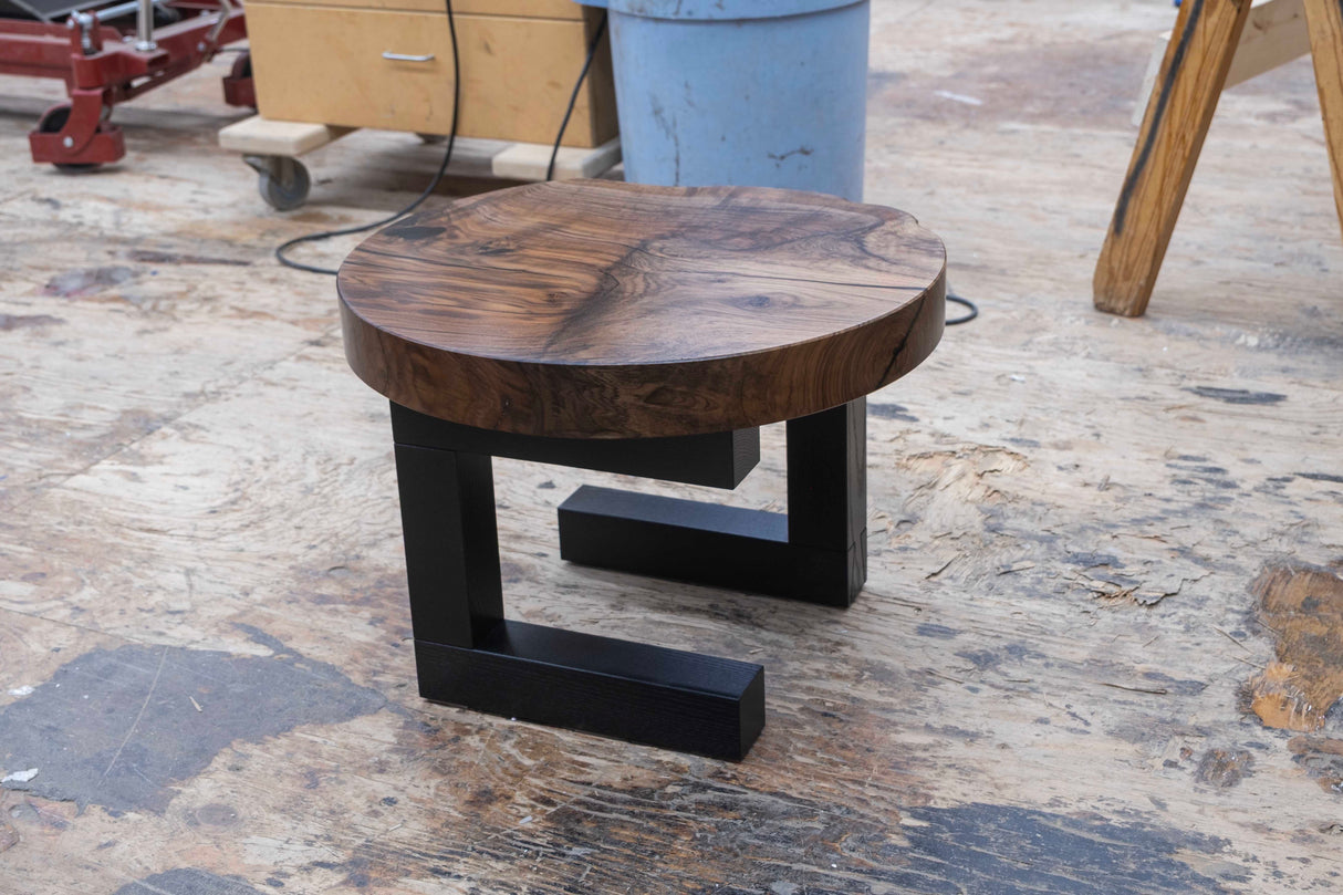 Live Edge Claro Walnut Burl End Table