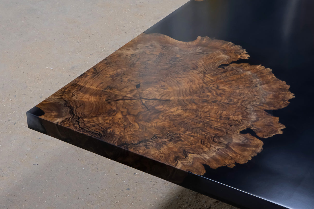 Claro Walnut Burl and Resin Dining Table