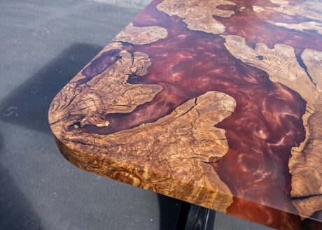 Olive Wood Burl Wine Tasting Table