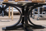 Olive Wood Burl Dining Table with a Custom Base