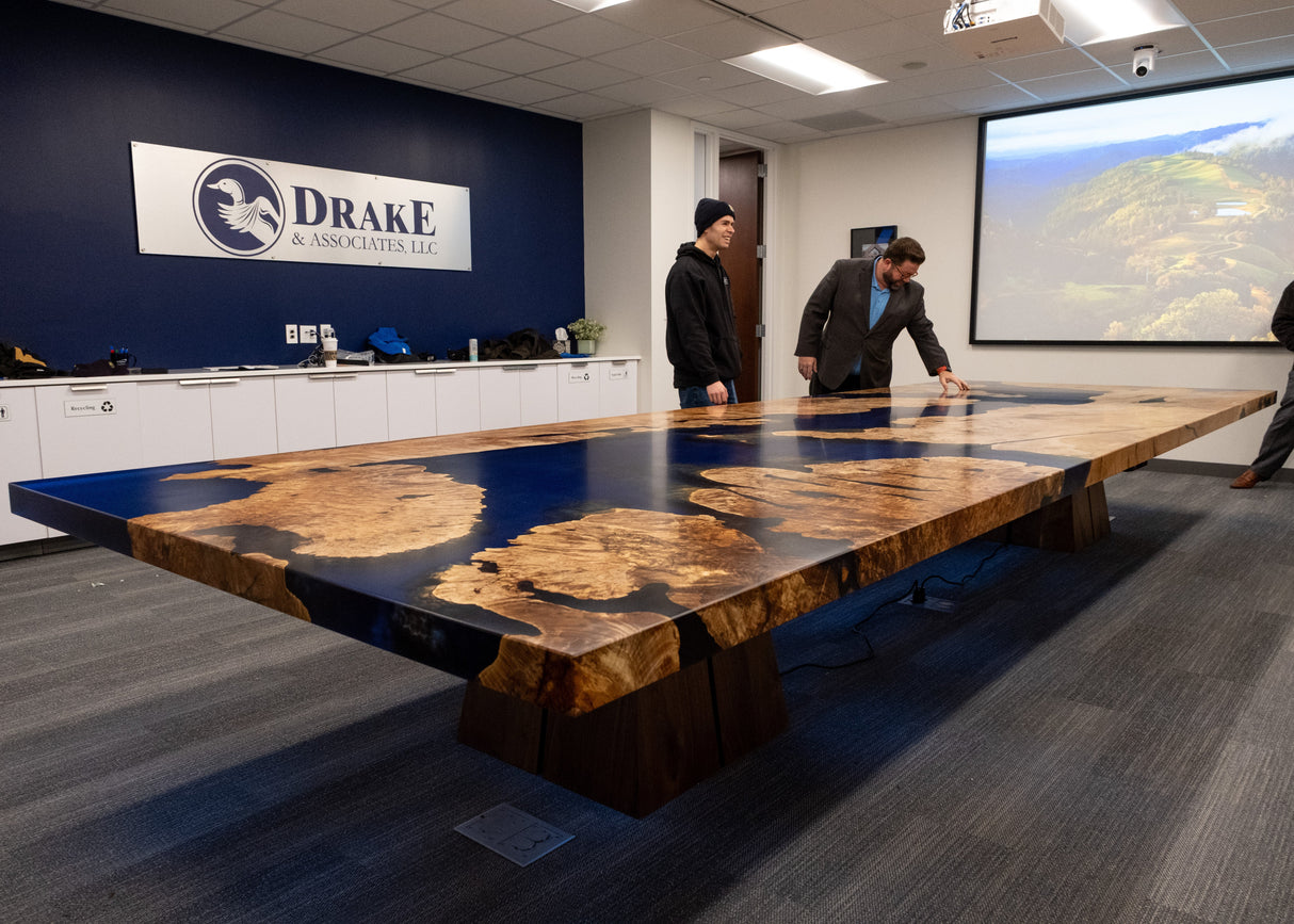 Maple Burl and Resin Conference Table