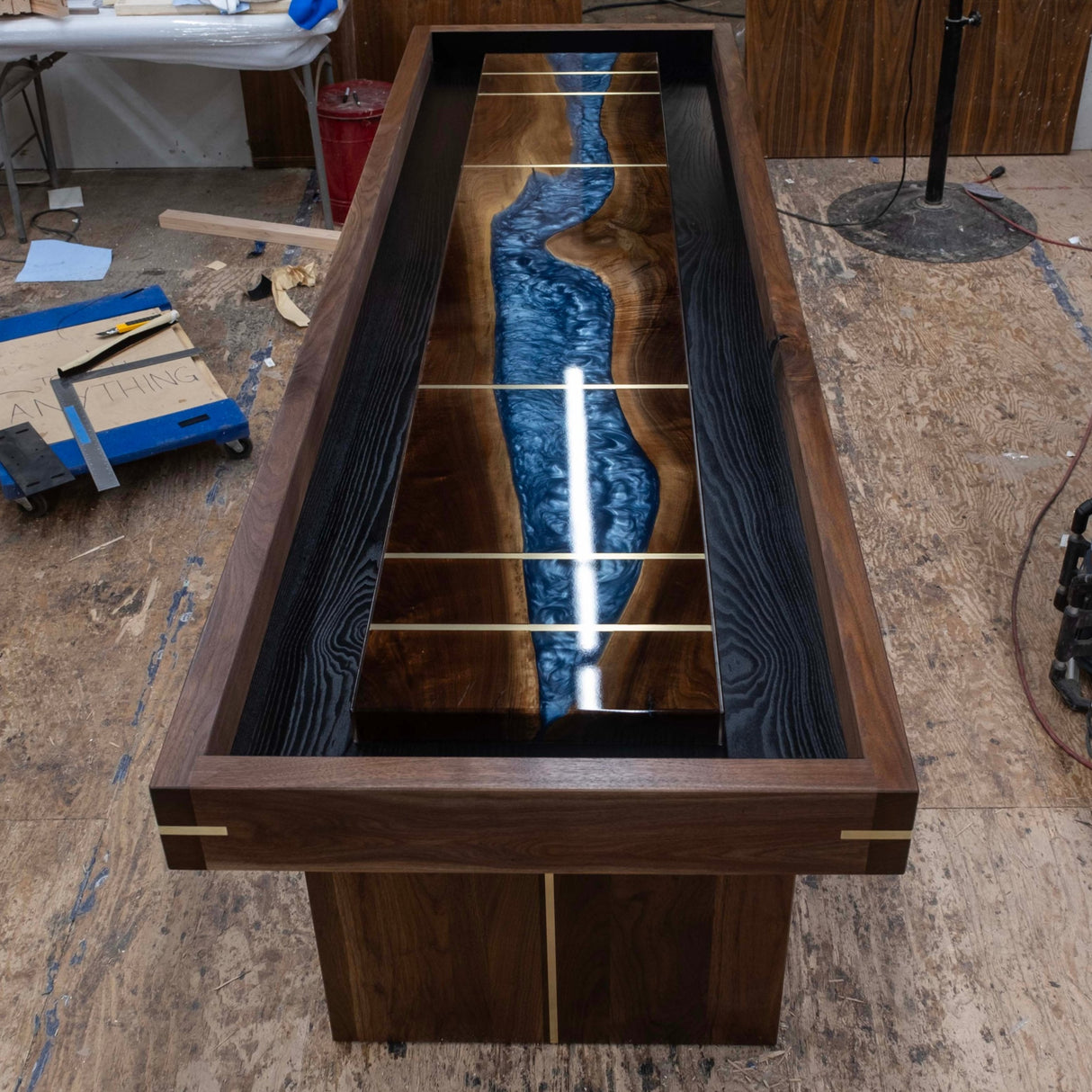 Black Walnut and Brass Shuffleboard