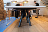 Quartz Dining Table with Tapered Ash Legs