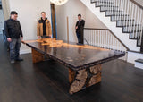 Maple Burl and River Rock Dining Table