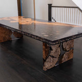 Maple Burl and River Rock Dining Table