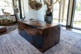 Bastogne Walnut Waterfall Desk