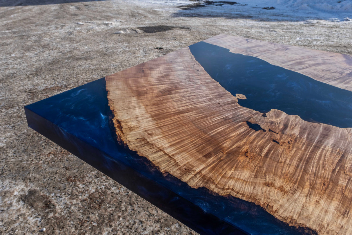 Maple Burl and Resin Dining Table