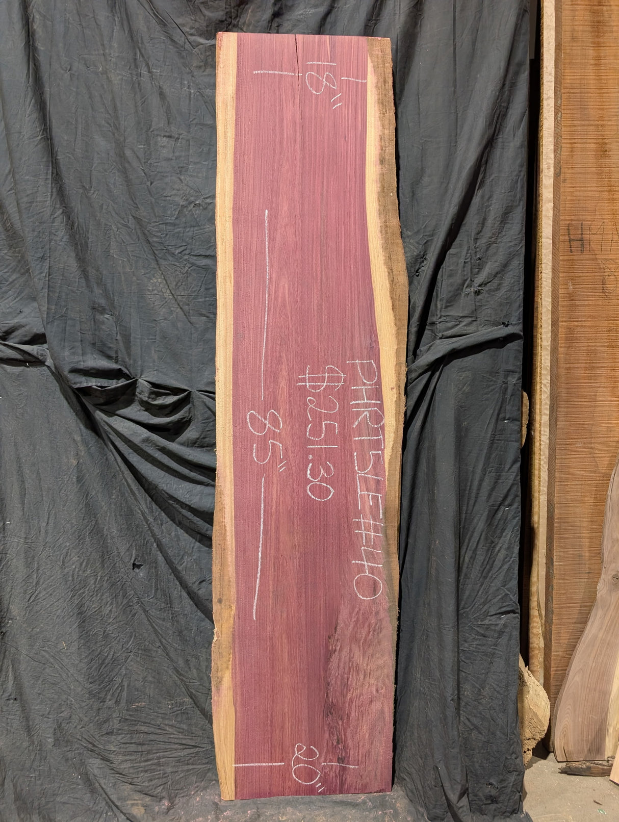 Purpleheart 5/4 Live Edge #040