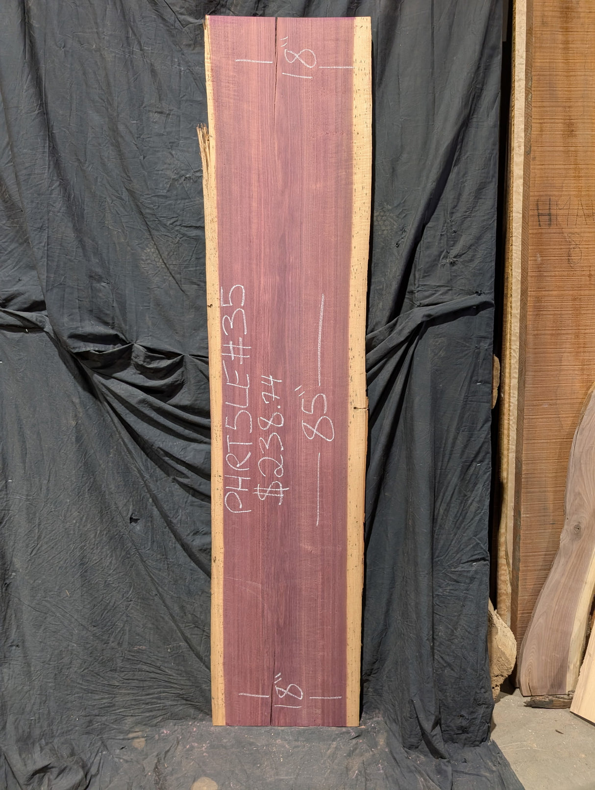 Purpleheart 5/4 Live Edge #035