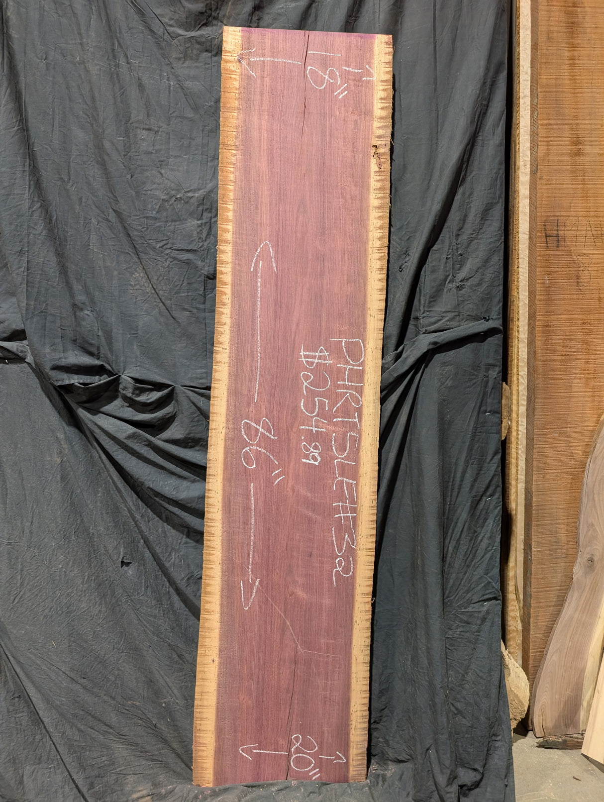 Purpleheart 5/4 Live Edge #032