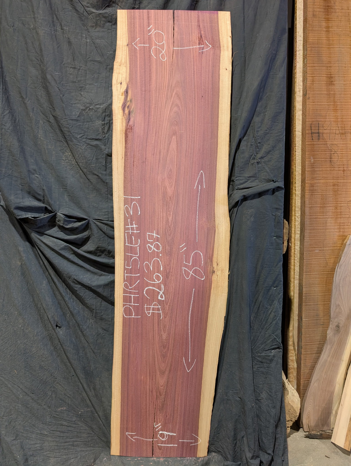 Purpleheart 5/4 Live Edge #031