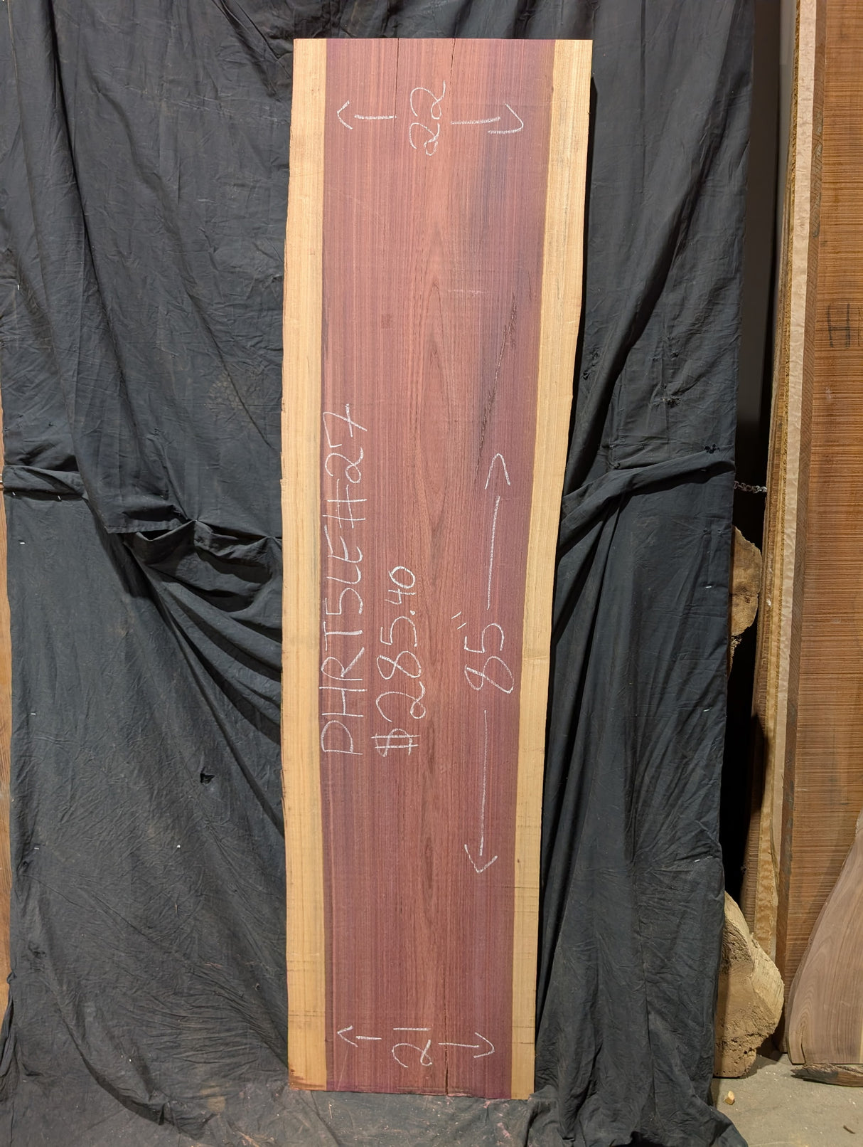 Purpleheart 5/4 Live Edge #027