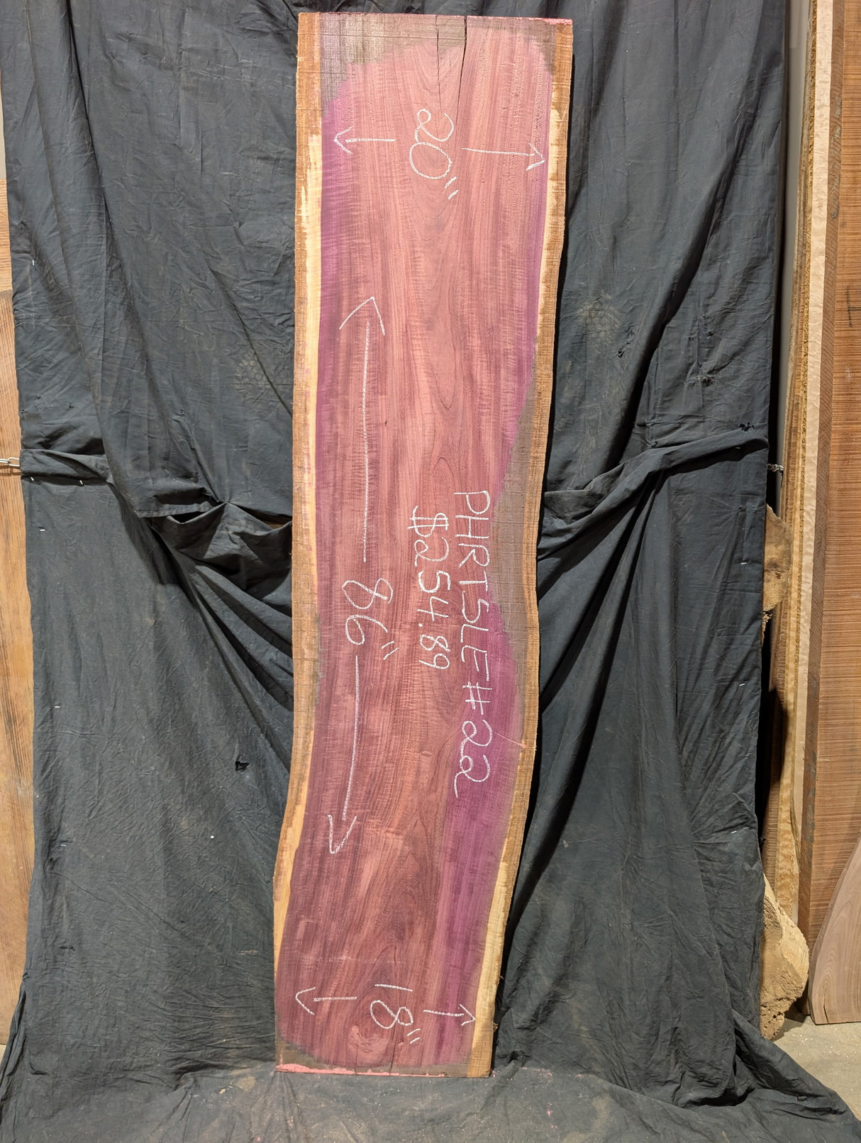 Purpleheart 5/4 Live Edge #022