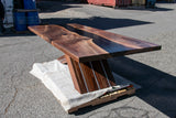 Black Walnut and Smoky Grey Resin Dining Table