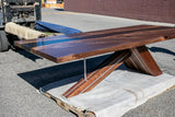 Black Walnut and Smoky Grey Resin Dining Table