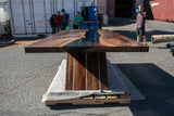 Black Walnut and Smoky Grey Resin Dining Table