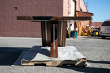 Black Walnut and Smoky Grey Resin Dining Table