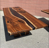 Black Walnut and Tinted Resin Dining Table