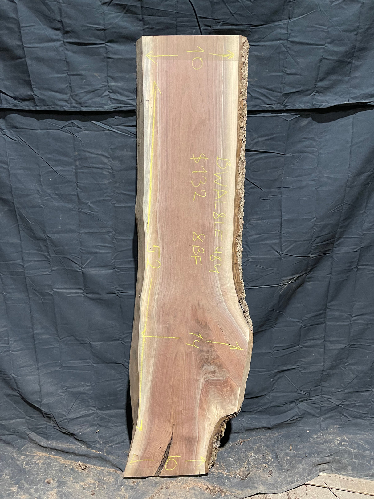 Black Walnut 8/4 Live Edge #484