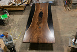 Claro Walnut and Black Resin Conference Table