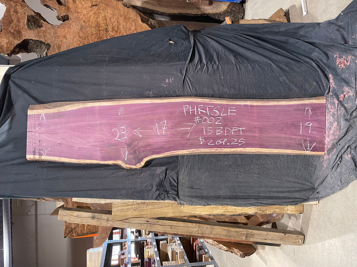Purpleheart 5/4 Live Edge #002