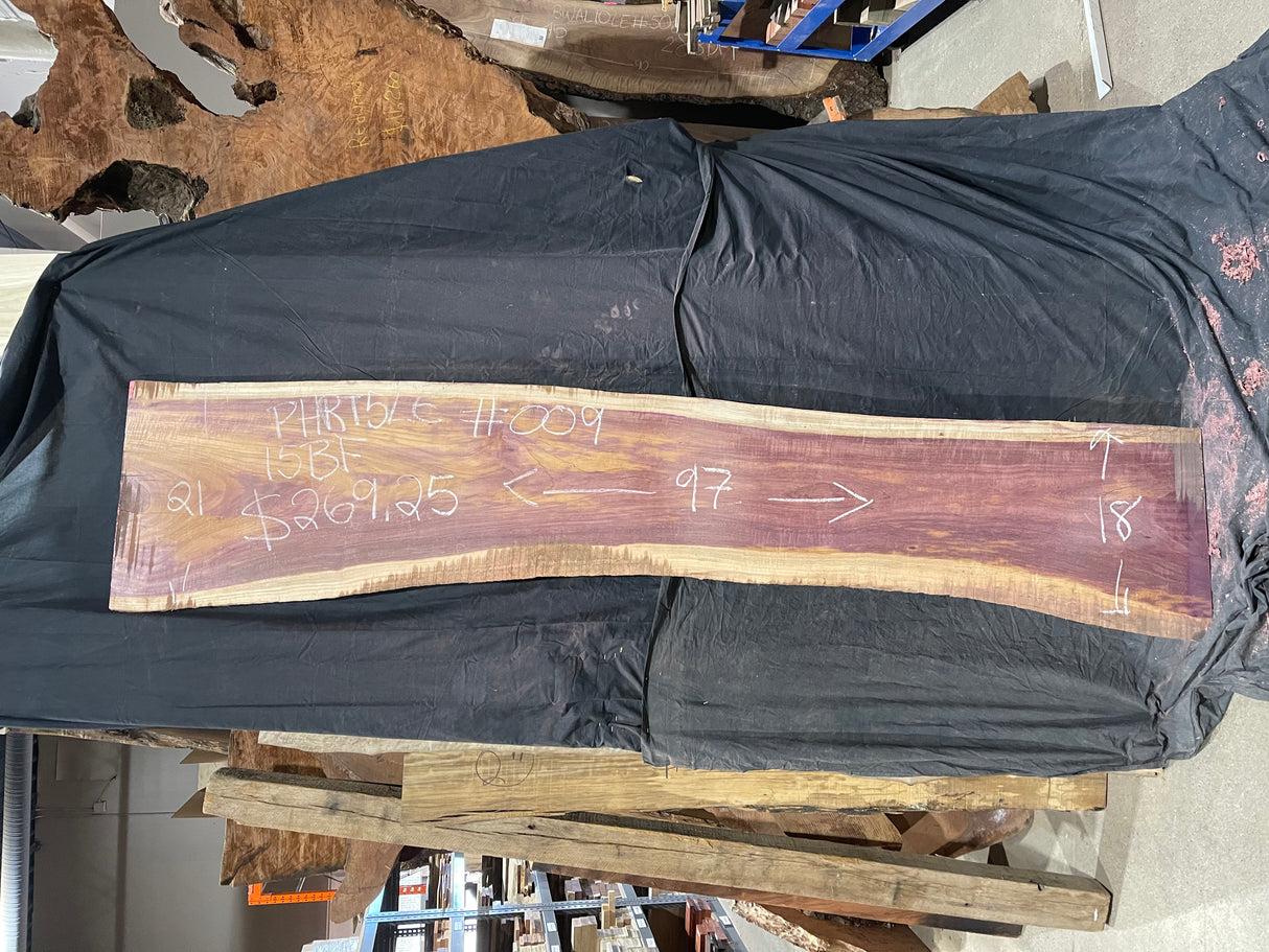 Purpleheart 5/4 Live Edge #009