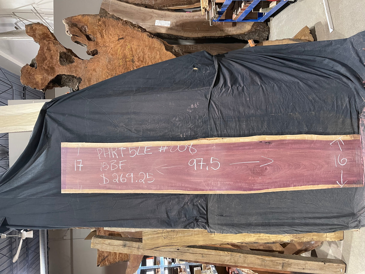 Purpleheart 5/4 Live Edge #008