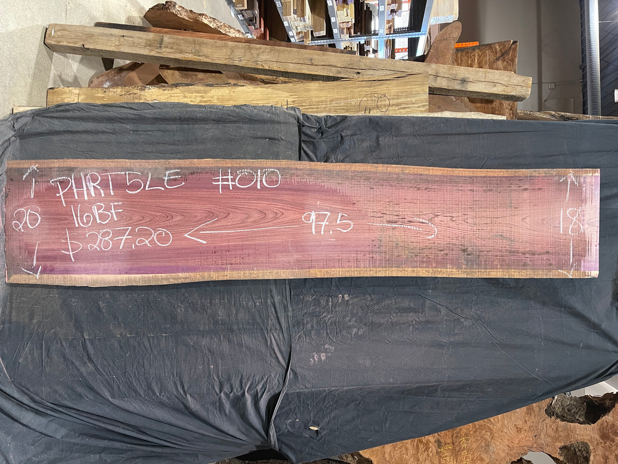 Purpleheart 5/4 Live Edge #010