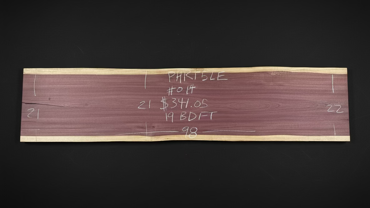 Purpleheart 5/4 Live Edge #014