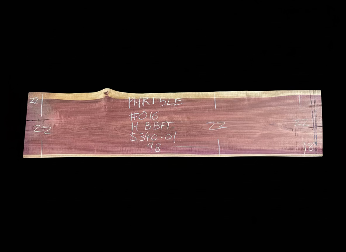 Purpleheart 5/4 Live Edge #016