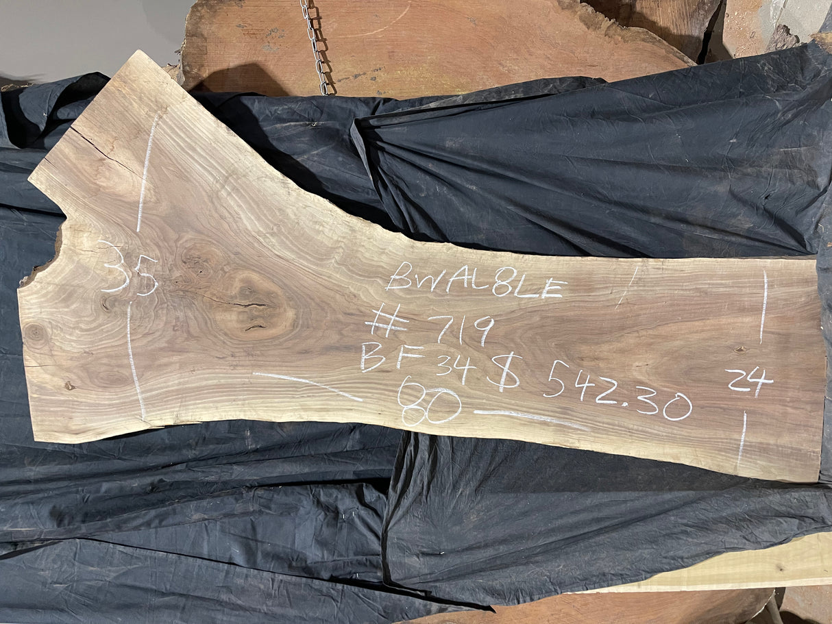 Black Walnut 8/4 Live Edge #719