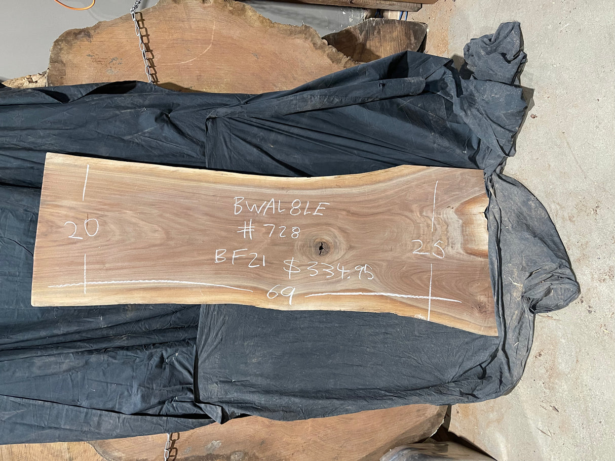 Black Walnut 8/4 Live Edge #728