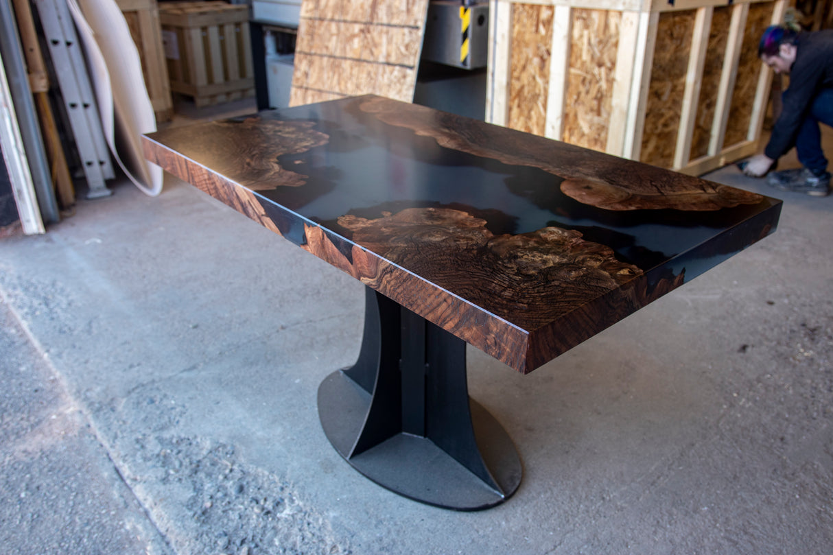 Claro Walnut Burl Dining Table