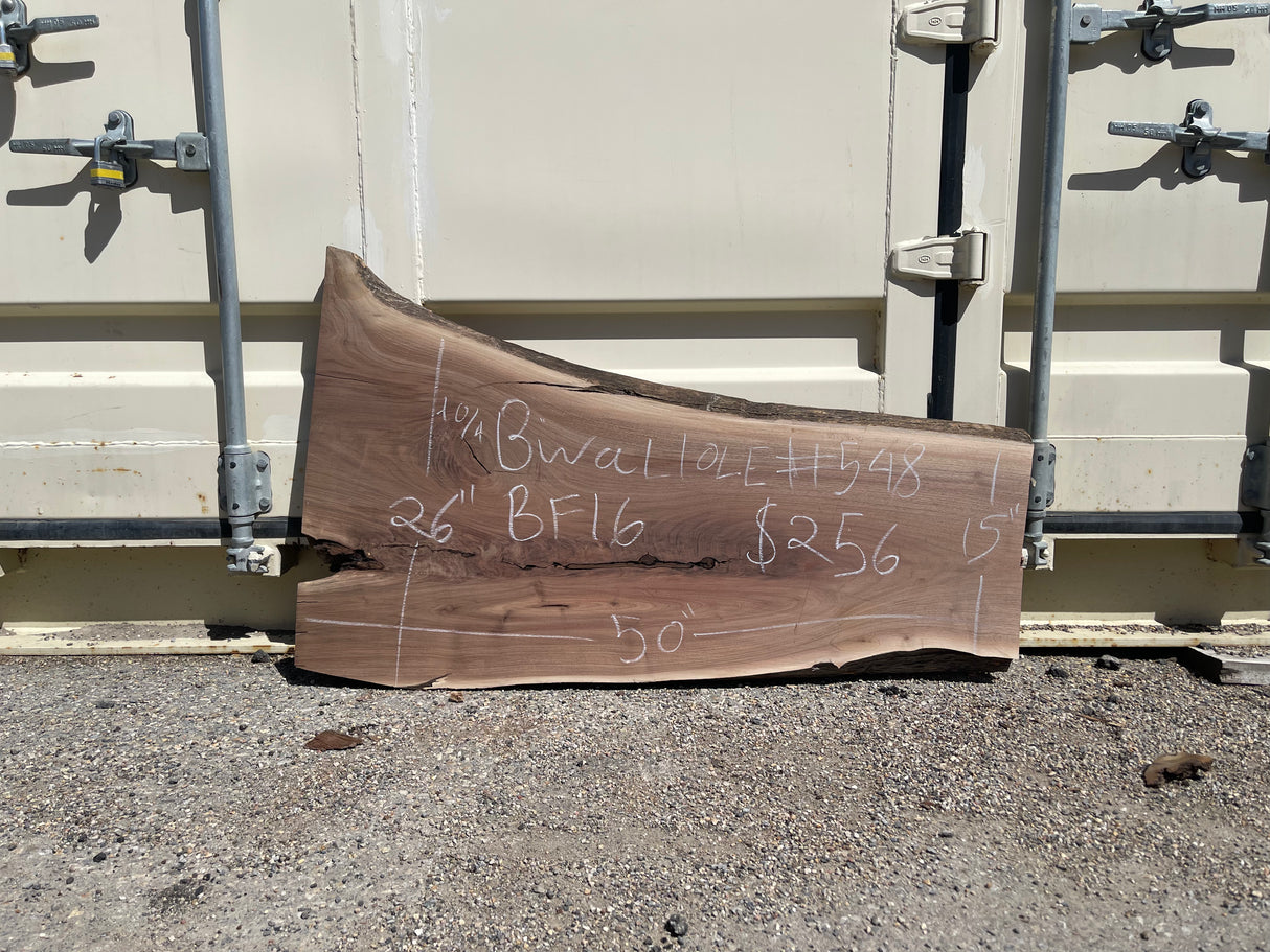 Black Walnut 10/4 Live Edge #548