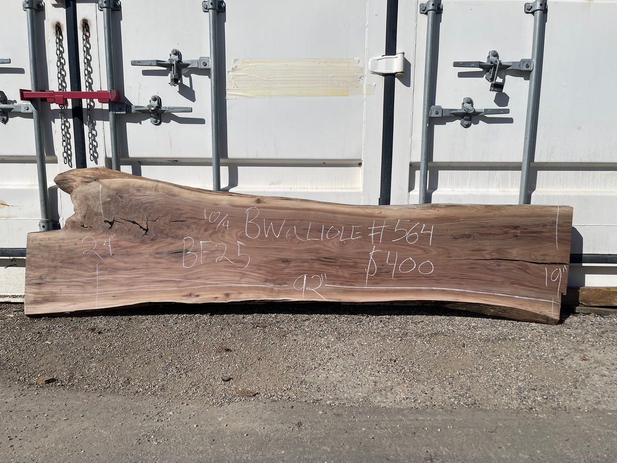 Black Walnut 10/4 Live Edge #564