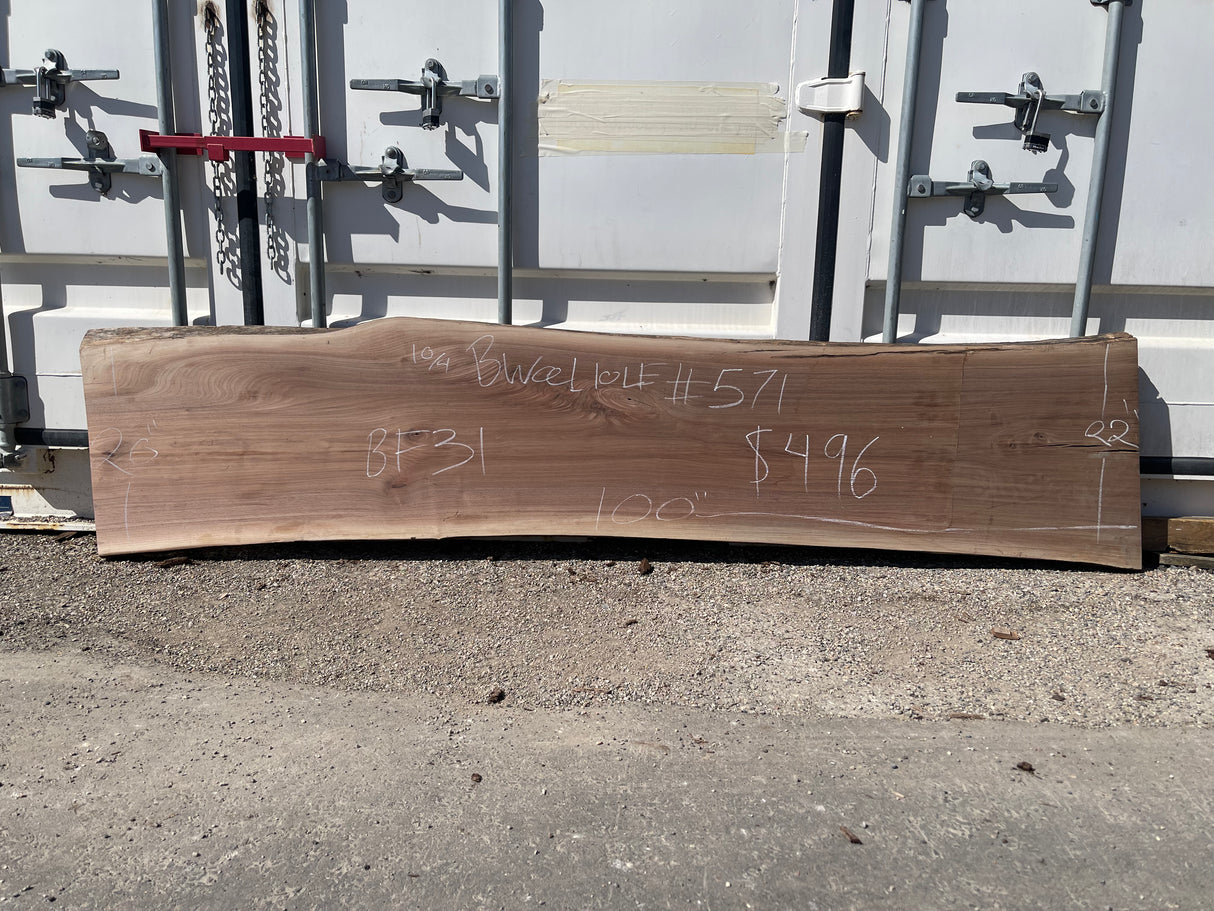Black Walnut 10/4 Live Edge #571
