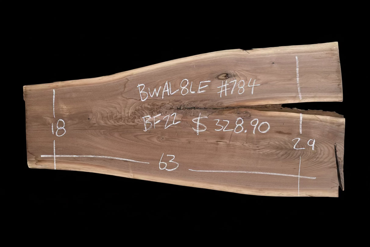 Black Walnut 8/4 Live Edge #784