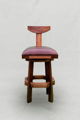 Walnut and Leather Bar Stools