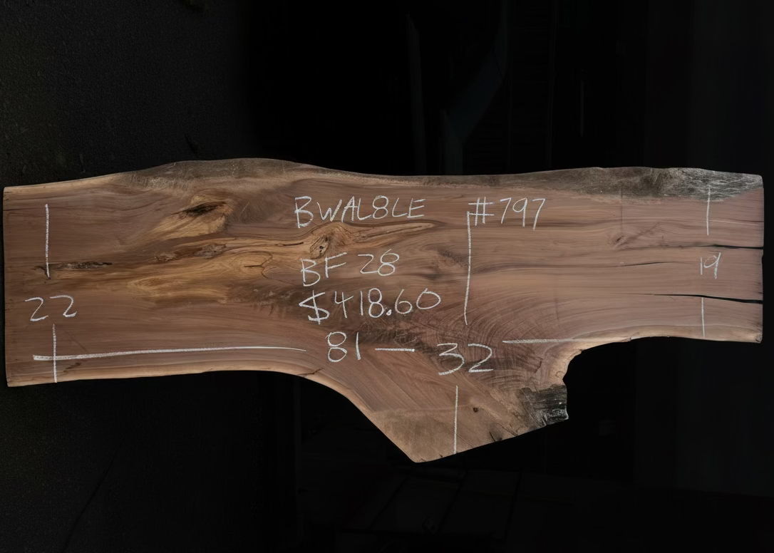 Black Walnut 8/4 Live Edge #797