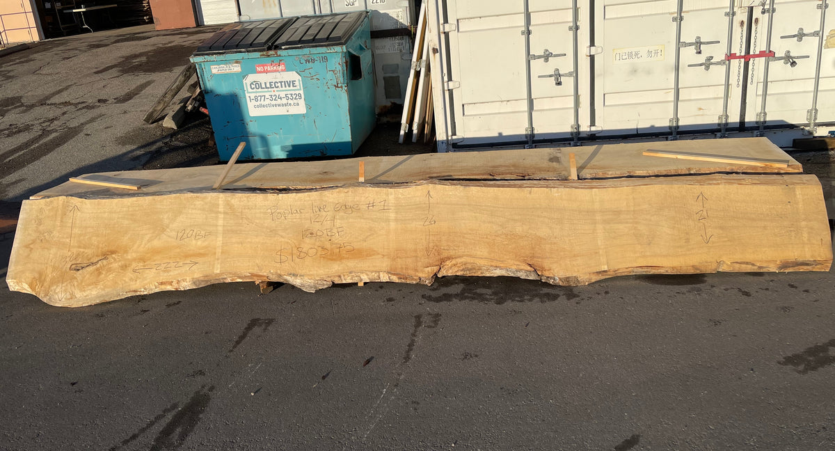 Poplar 12/4 Live Edge #001