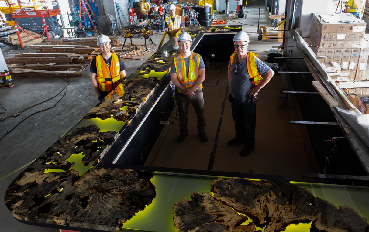 Buckeye & Tinted Black Resin Bar Top
