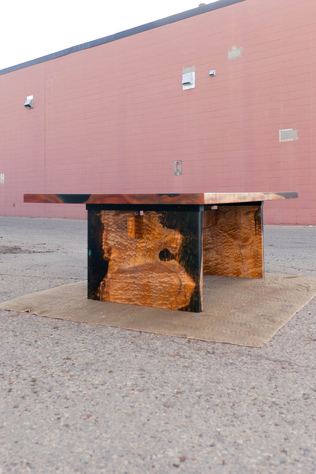 Pommele Sapele Dining Table