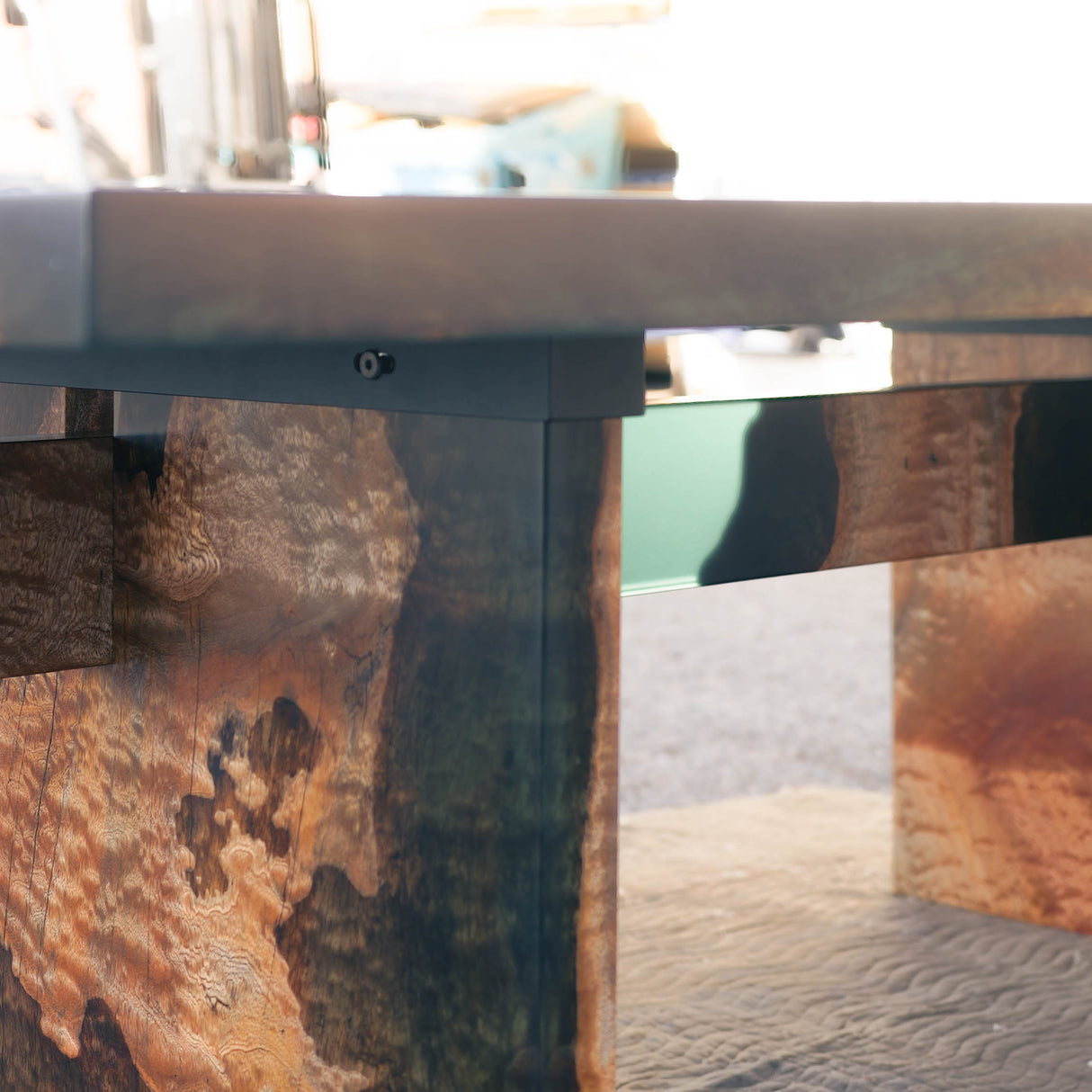 Pommele Sapele Dining Table