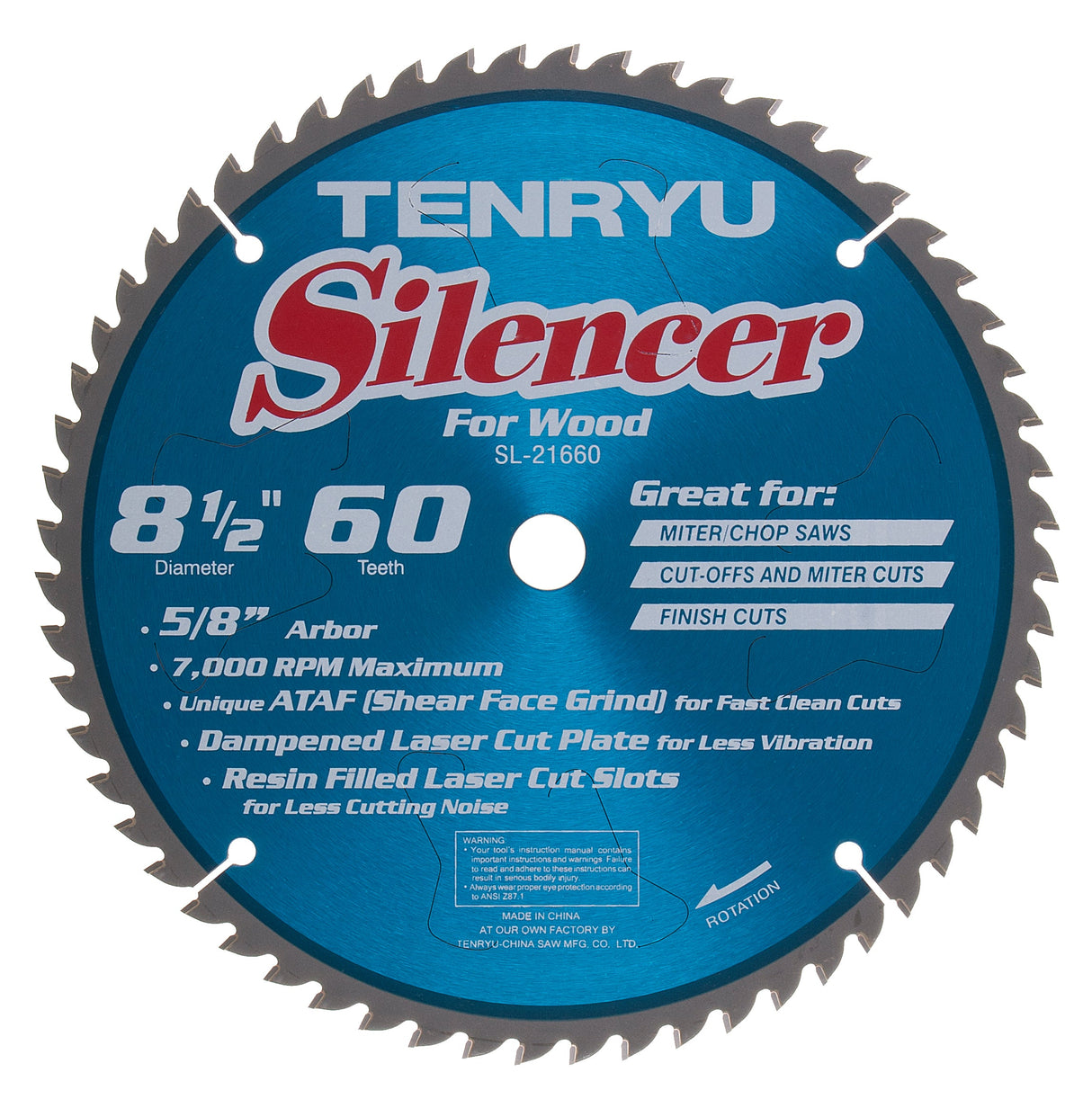 Smooth Cut Miter Saw Blade - 8.5", 60T