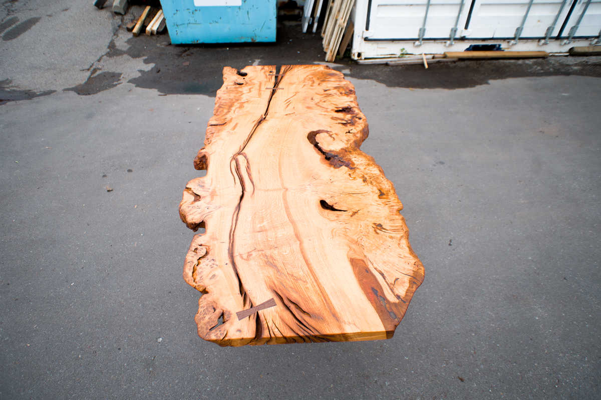 French Oak Burl Live Edge Table