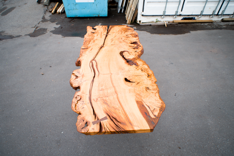French Oak Burl Live Edge Table